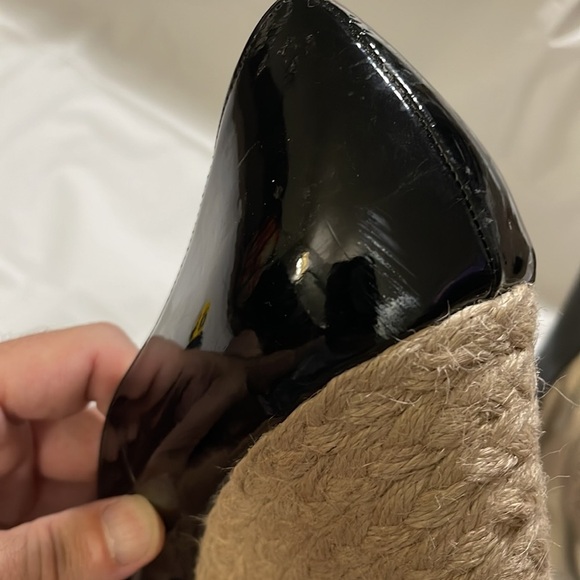 Dexflex Comfort ladies black espadrilles shoe. Shiny black, sz 10w- see pic - Picture 6 of 6